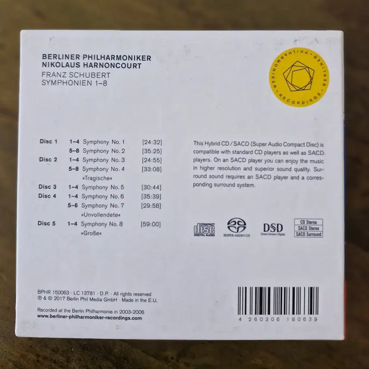 [BUNJANG] Arnoncourt Schubert Symphonies Complete Box Set SACD / SACD 아르농쿠르 슈베르트 교향곡 박스세트