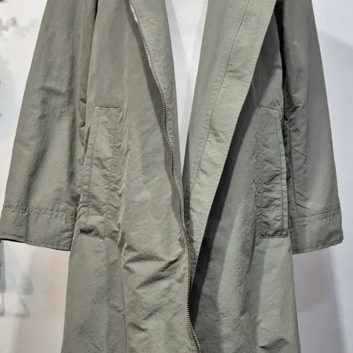 [BUNJANG] SJSJ Khaki Hooded Long Jacket / SJSJ. 카키 후드 롱 자켓
