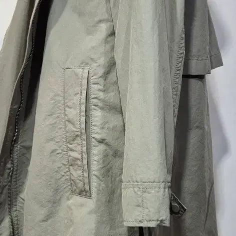 [BUNJANG] SJSJ Khaki Hooded Long Jacket / SJSJ. 카키 후드 롱 자켓