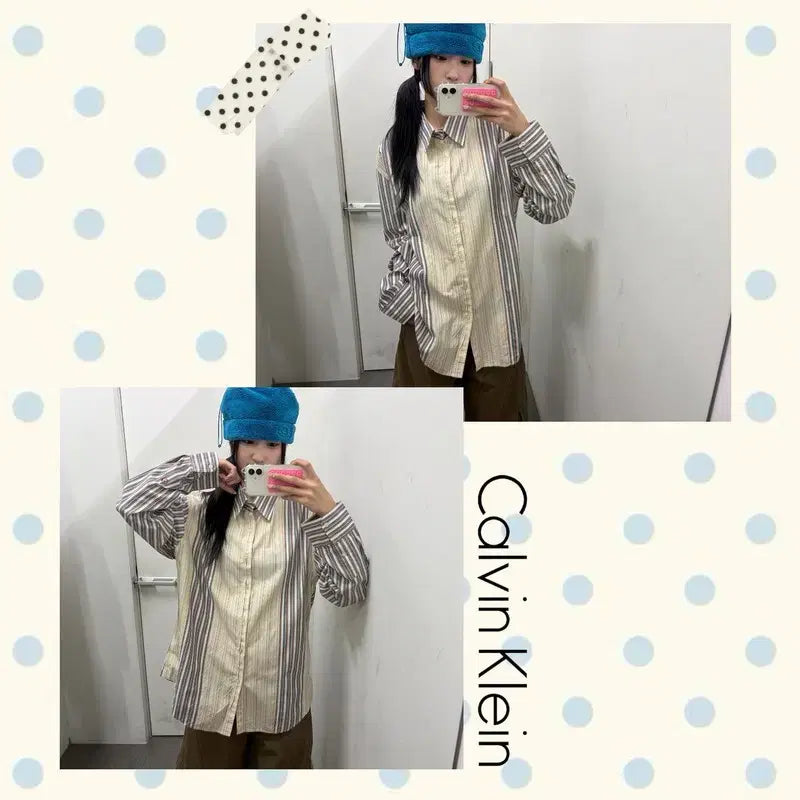 [BUNJANG] Calvin Klein Striped Shirt / 캘빈클라인 스트라이프셔츠