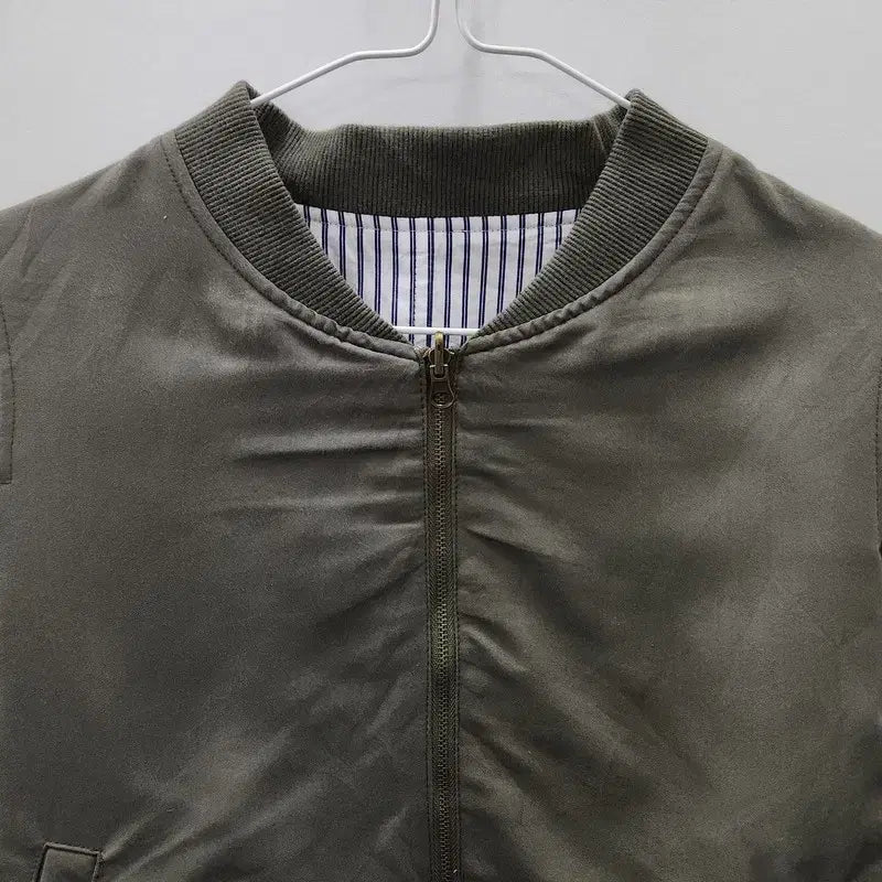 [BUNJANG] Vintage Casual Blouson Grey Jacket M / 빈티지 캐주얼 블루종 그레이 자켓 M