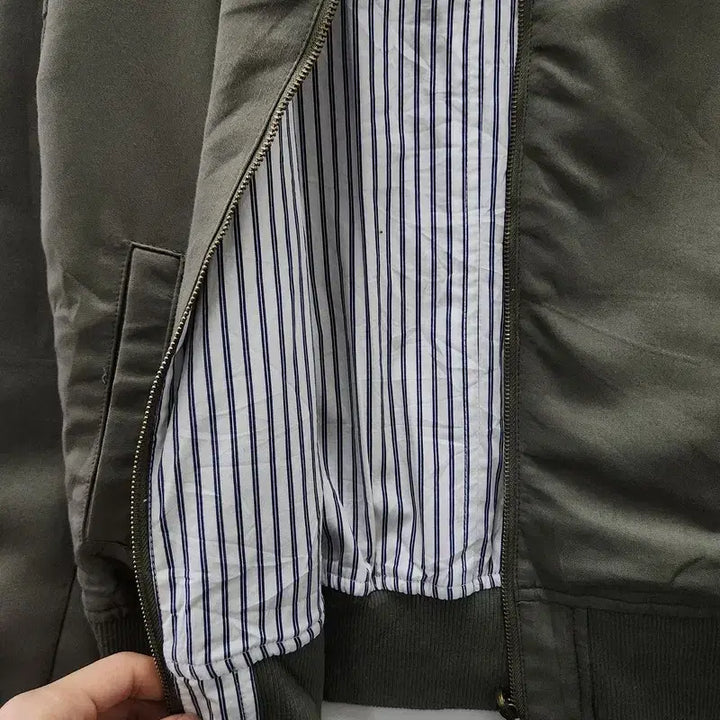 [BUNJANG] Vintage Casual Blouson Grey Jacket M / 빈티지 캐주얼 블루종 그레이 자켓 M