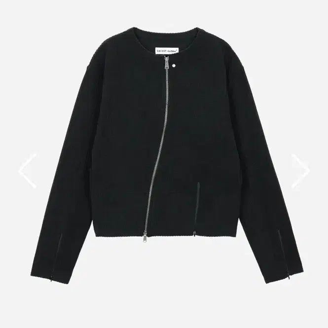 [BUNJANG] Vacant Archive Zip-Up Cardigan Black / [Vacant archive] 베이컨트 아카이브 집업 가디건 블랙