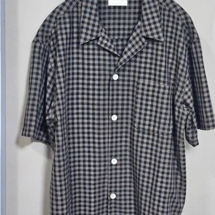 [BUNJANG] Sea Salt Check Pajama Half Shirt (Black/Brown, Size 3) / 씨솔트 체크 파자마 하프 셔츠 블랙 브라운 3사이즈