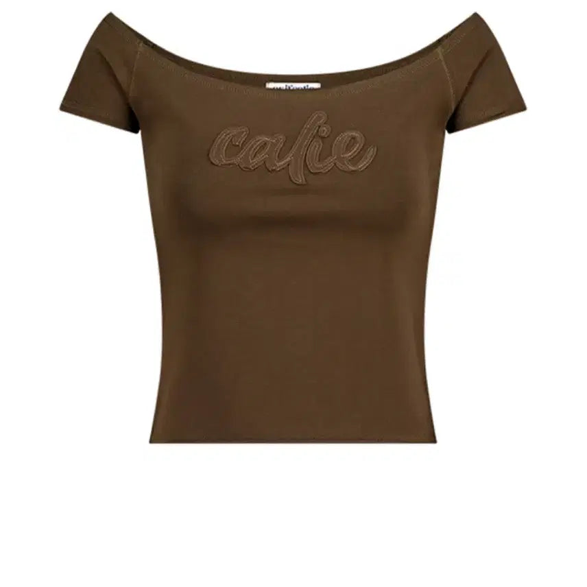 [BUNJANG] As If Cali Off-Shoulder T-Shirt Brown / 에즈이프 캘리  오프 숄더 티셔츠 브라운(새상품)