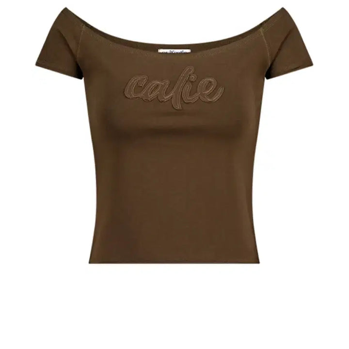 [BUNJANG] As If Cali Off-Shoulder T-Shirt Brown / 에즈이프 캘리  오프 숄더 티셔츠 브라운(새상품)