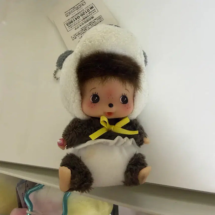 [BUNJANG] Monchhichi Animal Panda Plush Keychain / 베비치치 몬치치 애니멀 판다 인형 키링