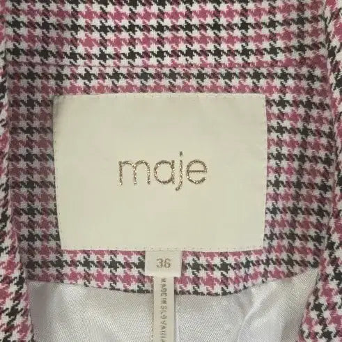 [BUNJANG] Double-Breasted Pink Check Jacket / 마주자켓