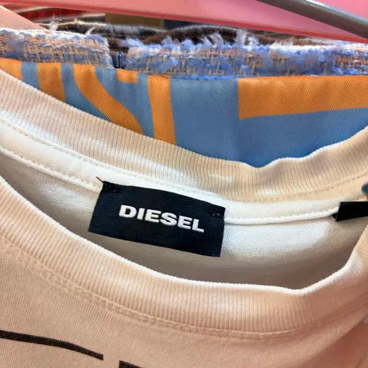 [BUNJANG] Diesel White Stripe Short Sleeve T-Shirt / 디젤 화이트 스트라이프 반팔 티셔츠