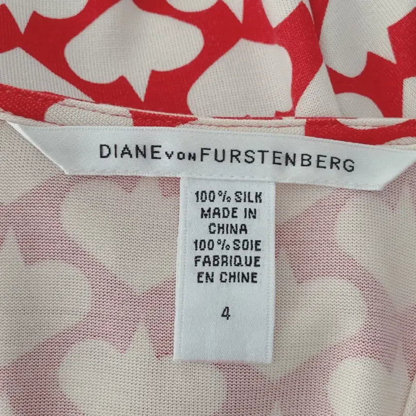 [BUNJANG] Diane von Furstenberg Silk Red Heart Dress Size 4 / DVF 원피스 다이앤본퍼스텐버그 실크 레드 하트 4