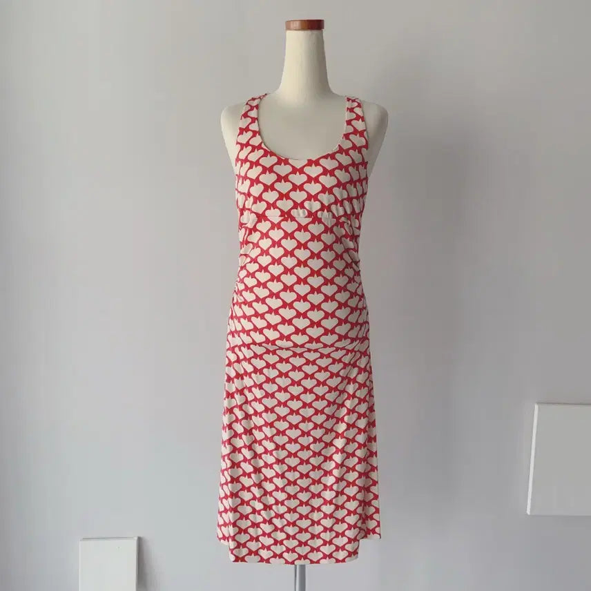 [BUNJANG] Diane von Furstenberg Silk Red Heart Dress Size 4 / DVF 원피스 다이앤본퍼스텐버그 실크 레드 하트 4