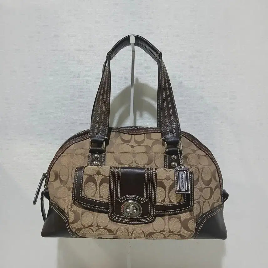 [BUNJANG] Coach Leather/Fabric Tote Bag / 코치 토드백