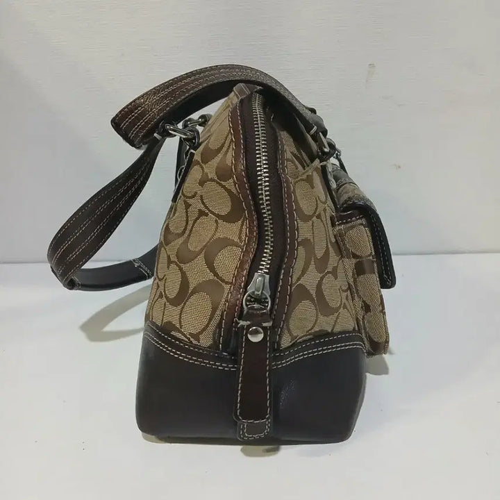 [BUNJANG] Coach Leather/Fabric Tote Bag / 코치 토드백