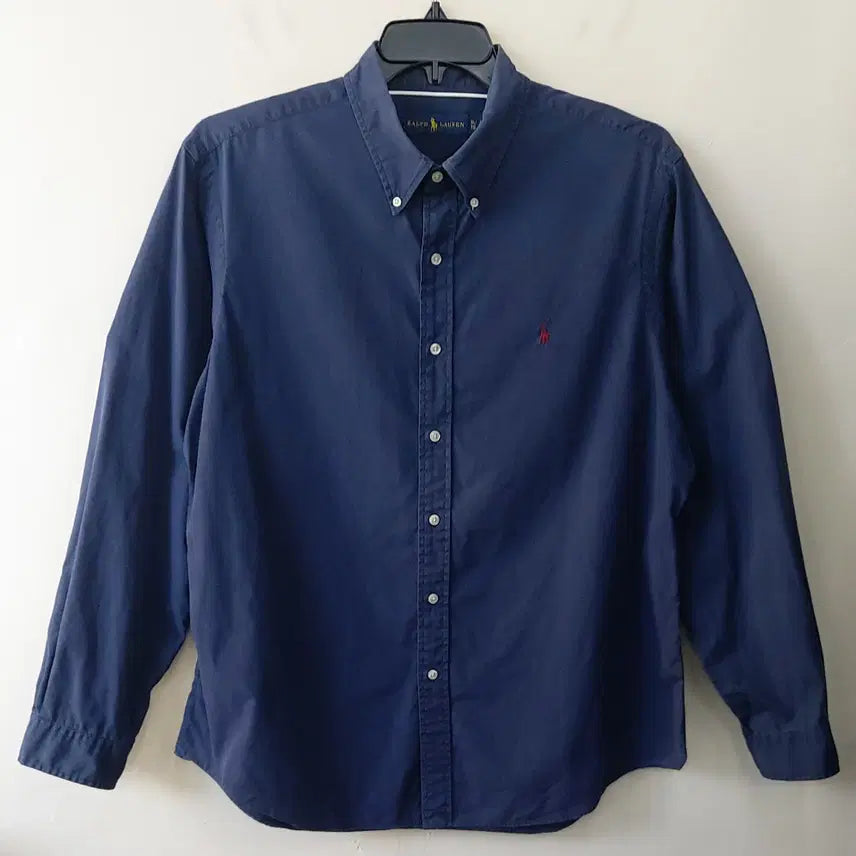 [BUNJANG] Polo Ralph Lauren Button-Down Solid Shirt XL Navy / 폴로랄프로렌 XL 버튼다운 솔리드 셔츠. NV. -A