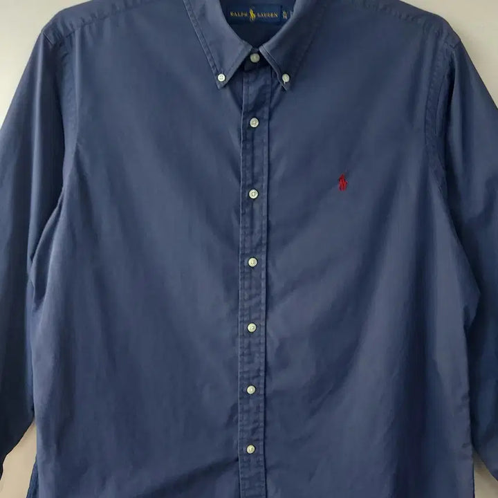 [BUNJANG] Polo Ralph Lauren Button-Down Solid Shirt XL Navy / 폴로랄프로렌 XL 버튼다운 솔리드 셔츠. NV. -A