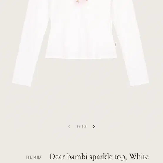 [BUNJANG] Glitcher Bambi Sparkle Top White / 클리시어 Dear bambi sparkle top, White