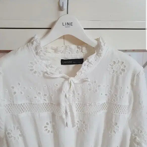 [BUNJANG] Punch Lace White Long Dress / 펀칭 레이스 화이트 롱원피스/55-정66