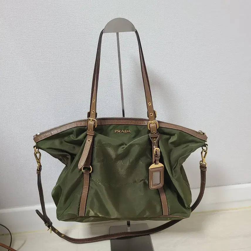 [BUNJANG] Prada Olive Green Shopper Bag / 프라다 올리브그린 쇼퍼백