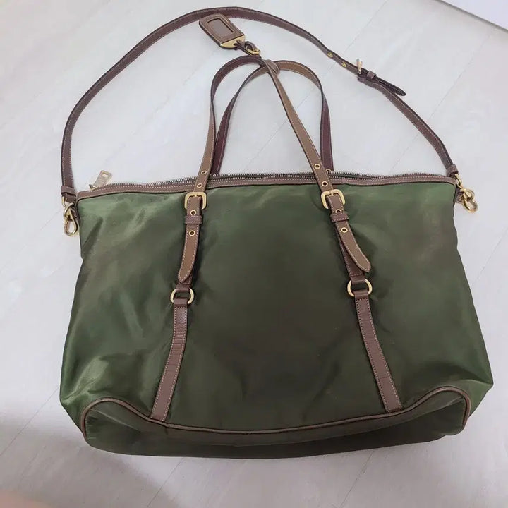 [BUNJANG] Prada Olive Green Shopper Bag / 프라다 올리브그린 쇼퍼백
