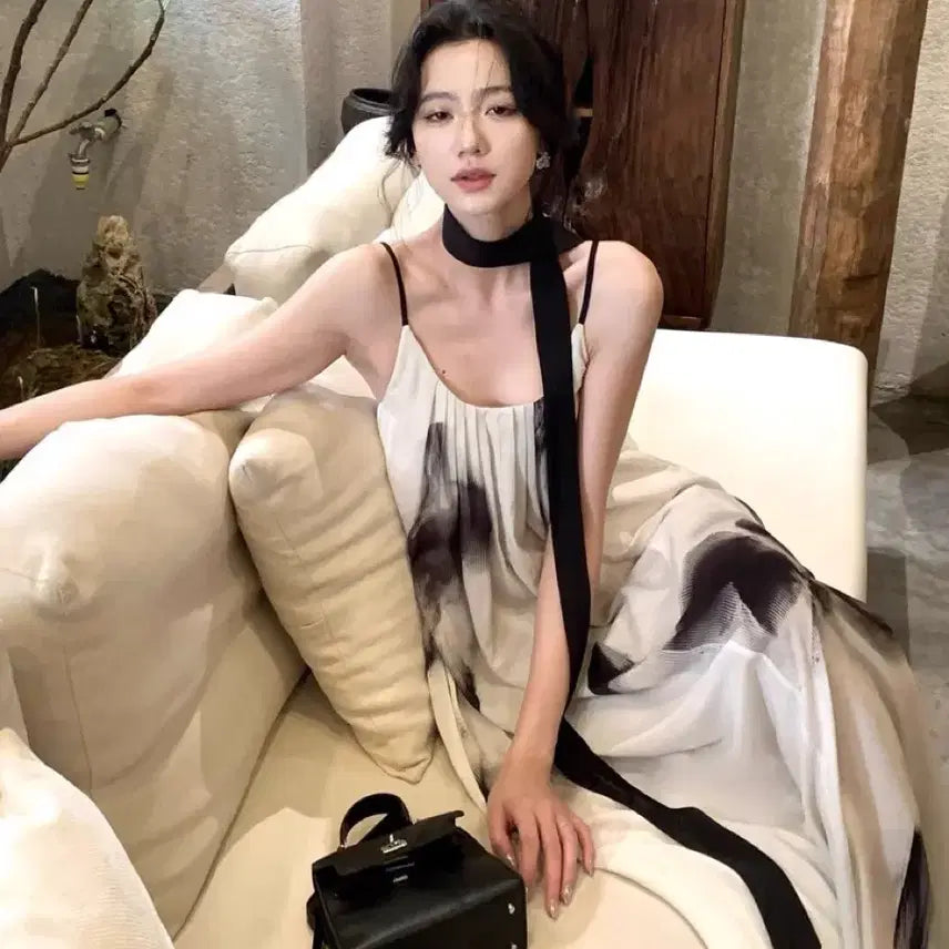 [BUNJANG] Ink Wash Painting Style Dress / 수묵화 원피스 (수입의류)