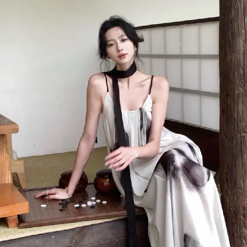 [BUNJANG] Ink Wash Painting Style Dress / 수묵화 원피스 (수입의류)