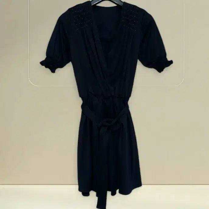 [BUNJANG] Culture Call Navy Linen Blend Mini Dress/Blouse / 55~66 새상품 컬쳐콜 원피스 새제품 블라우스 반팔 치마 미니 스커트
