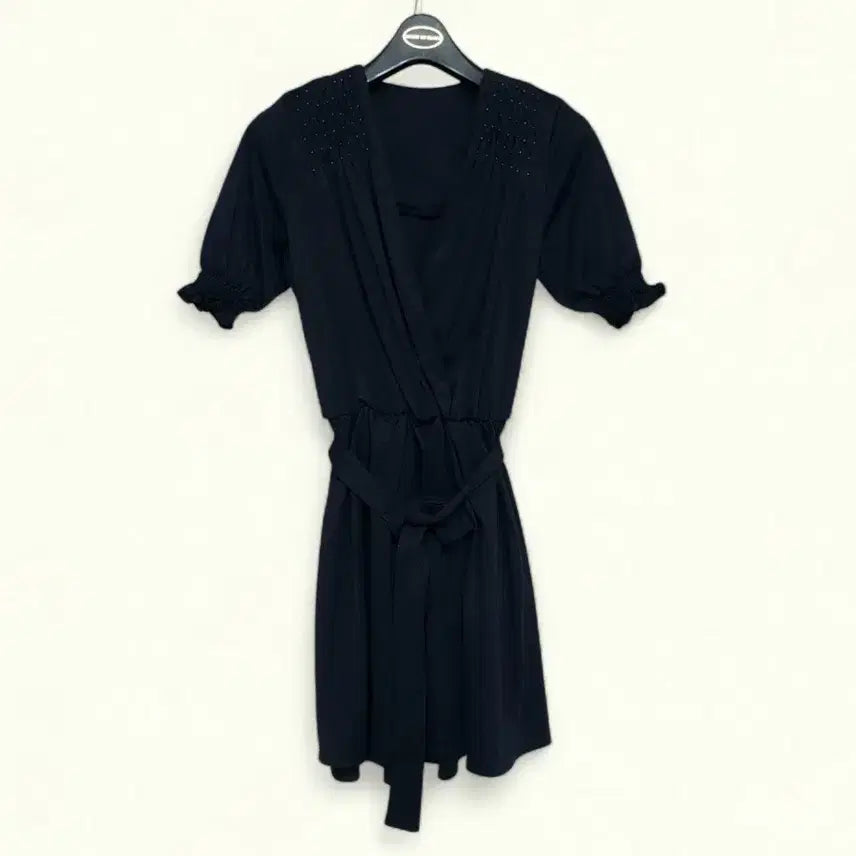 [BUNJANG] Culture Call Navy Linen Blend Mini Dress/Blouse / 55~66 새상품 컬쳐콜 원피스 새제품 블라우스 반팔 치마 미니 스커트