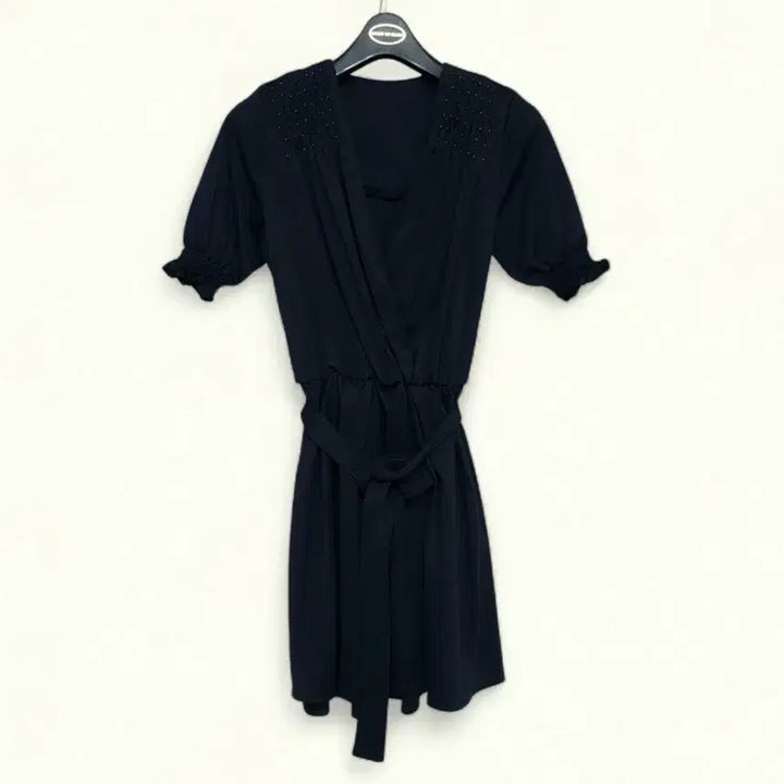 [BUNJANG] Culture Call Navy Linen Blend Mini Dress/Blouse / 55~66 새상품 컬쳐콜 원피스 새제품 블라우스 반팔 치마 미니 스커트