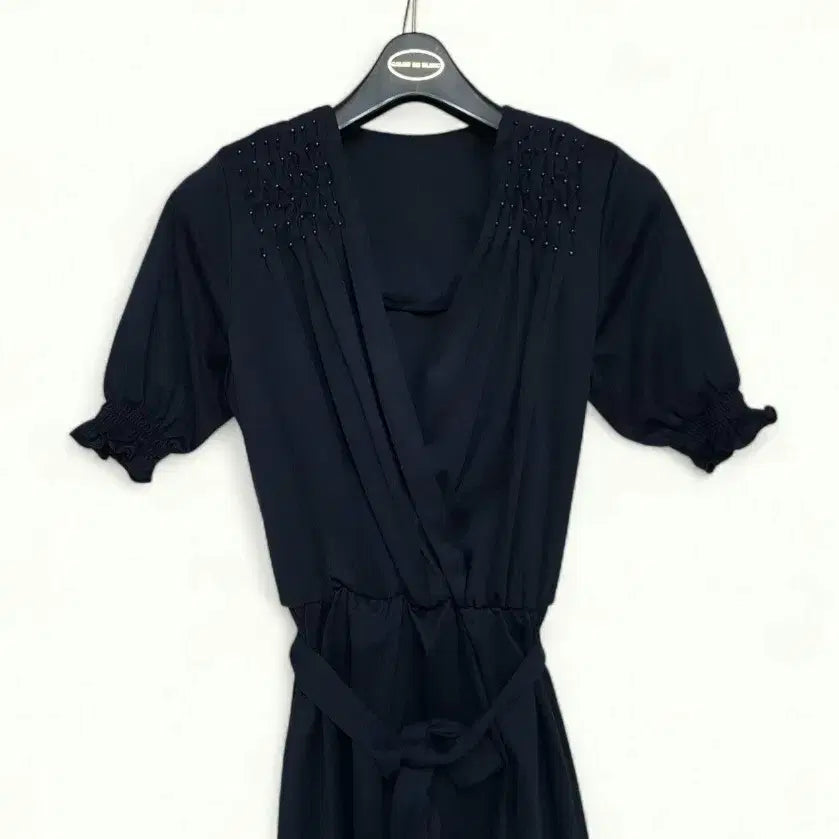 [BUNJANG] Culture Call Navy Linen Blend Mini Dress/Blouse / 55~66 새상품 컬쳐콜 원피스 새제품 블라우스 반팔 치마 미니 스커트