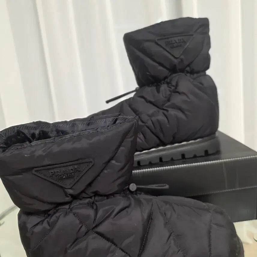 [BUNJANG] Prada Quilted Nylon Fabric Boots Black Women&
