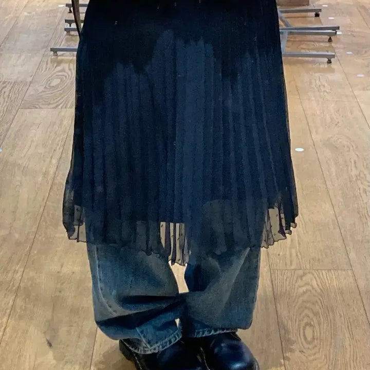 [BUNJANG] Vintage Dot Pleated Midi Skirt / 일본빈티지 도트 플리츠 미디 스커트