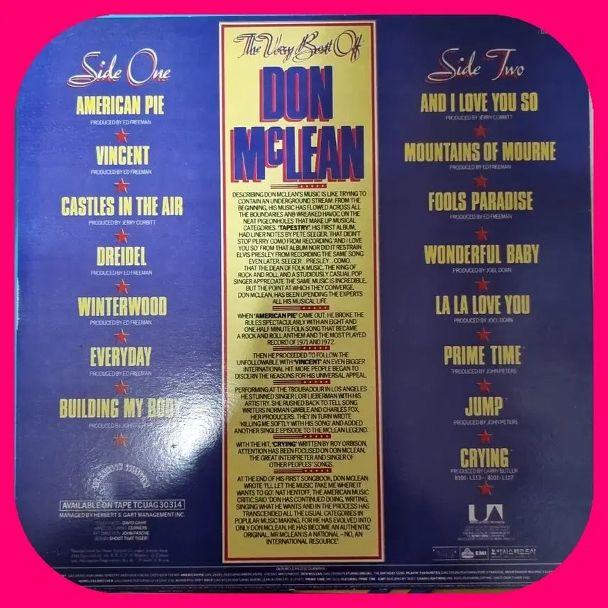 [BUNJANG] Don McLean Best Album LP / 돈 맥클린 베스트 앨범 LP M/M