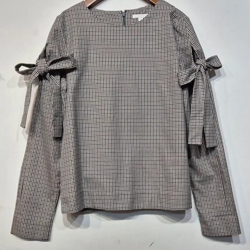 [BUNJANG] COS Checked Ribbon Blouse / COS 체크  리본 블라우스