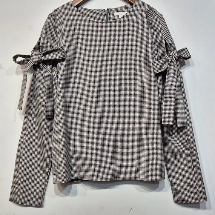 [BUNJANG] COS Checked Ribbon Blouse / COS 체크  리본 블라우스