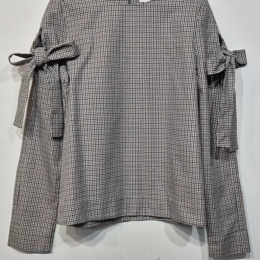 [BUNJANG] COS Checked Ribbon Blouse / COS 체크  리본 블라우스