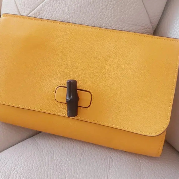 [BUNJANG] Bamboo Leather Clutch Bag / 뱀부 가죽 클러치백