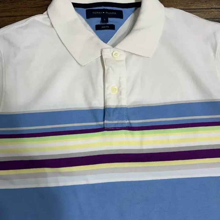 [BUNJANG] Tommy Hilfiger Striped Polo Shirt / 타미힐피거 스트라이프 PK티 100