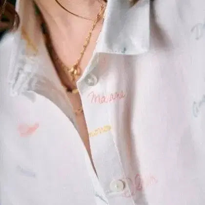 [BUNJANG] Cezanne Lettering Cotton Shirt / 세잔느 레터링 코튼셔츠