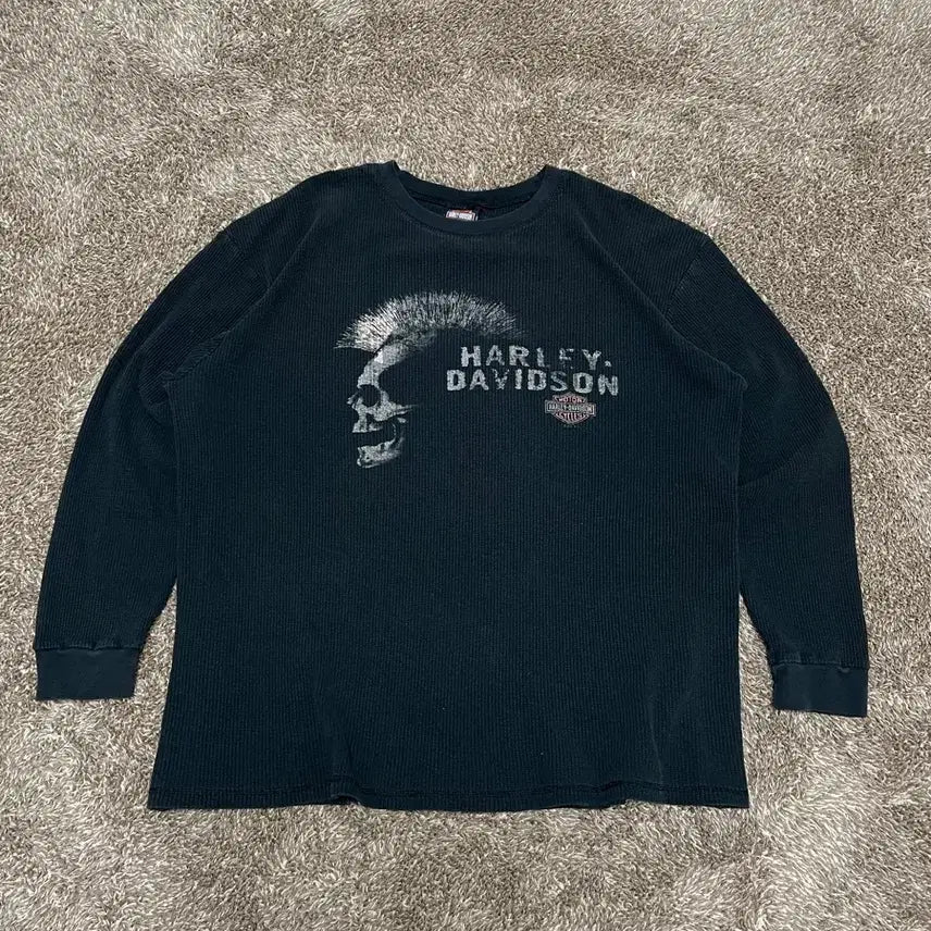 [BUNJANG] Vintage Harley-Davidson Thermal Waffle Knit T-Shirt / 빈티지 할리데이비슨 써멀 티셔츠 harley thermal