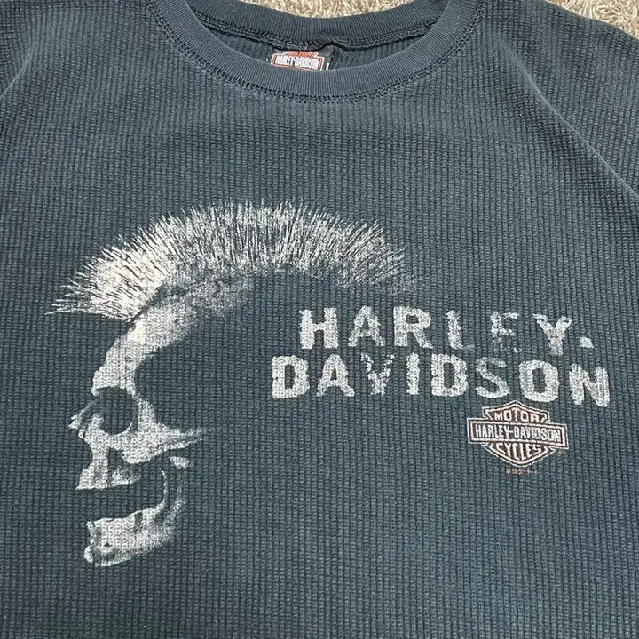 [BUNJANG] Vintage Harley-Davidson Thermal Waffle Knit T-Shirt / 빈티지 할리데이비슨 써멀 티셔츠 harley thermal