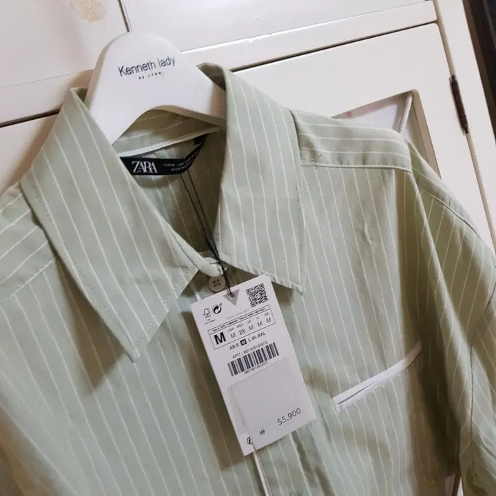 [BUNJANG] Zara Striped Cropped Shirt / 자라 셔츠/55반-66 새상품