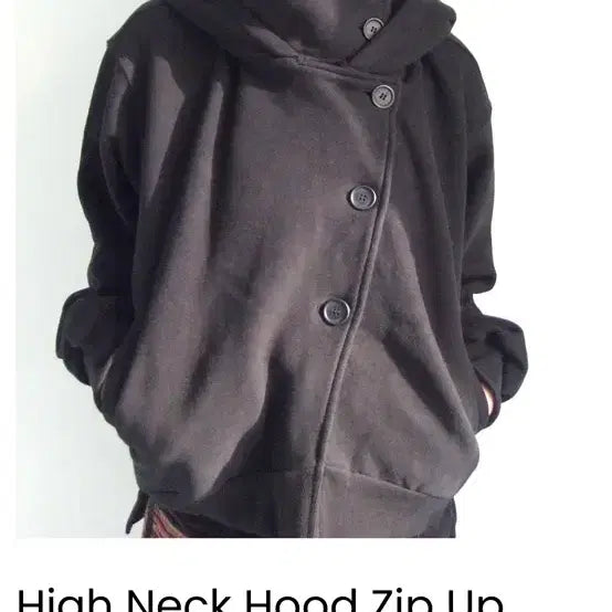 [BUNJANG] Oslo High Neck Hood Zip Up Black / 오스하이 High Neck Hood Zip Up Black