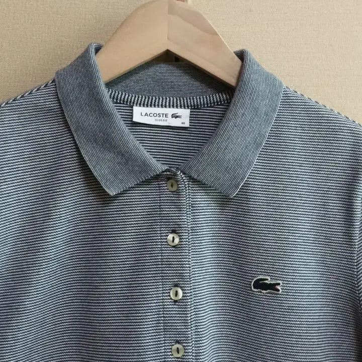 [BUNJANG] Lacoste Striped Short Sleeve T-Shirt Women&