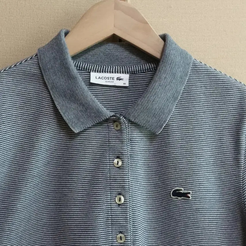 [BUNJANG] Lacoste Striped Short Sleeve T-Shirt Women&