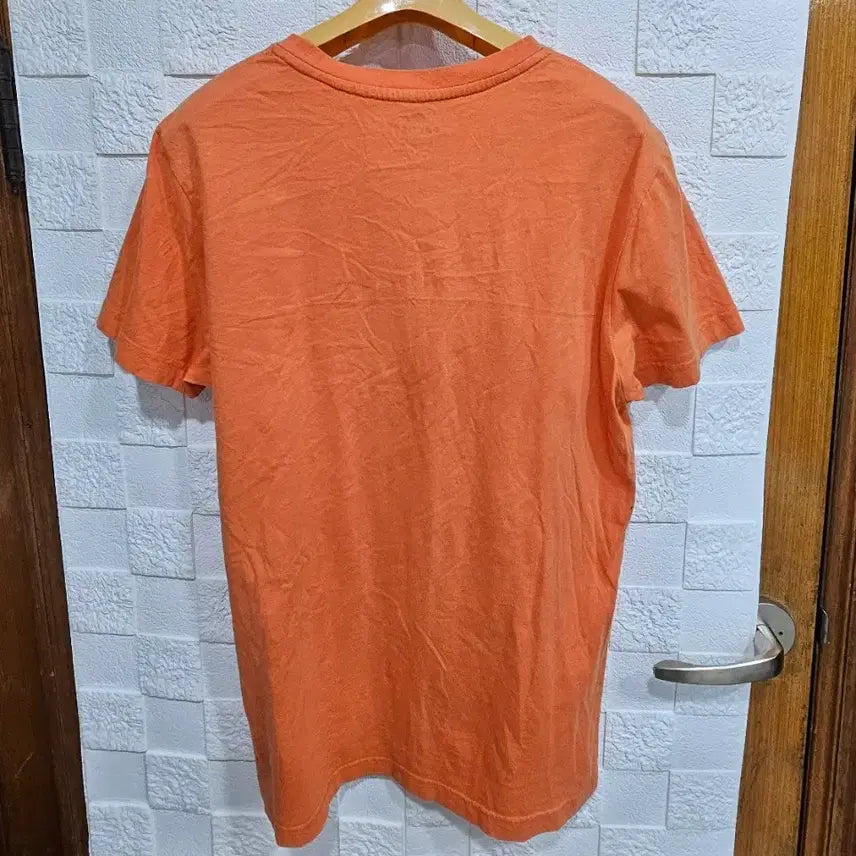 [BUNJANG] Lacoste Orange Big Logo Short Sleeve T-Shirt / 라코스테 오렌지 반팔 티셔츠 빅로고