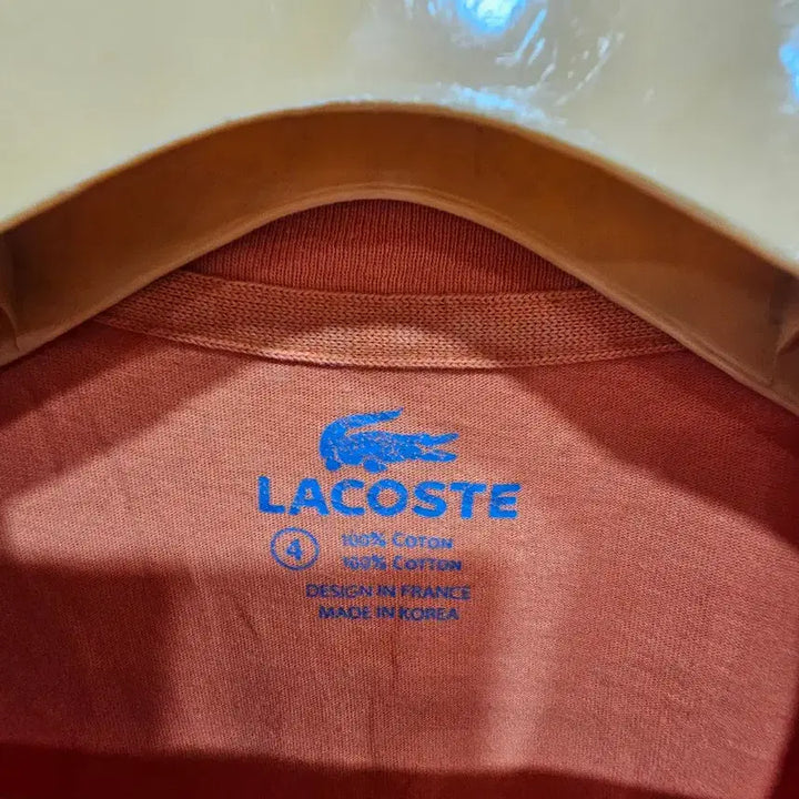 [BUNJANG] Lacoste Orange Big Logo Short Sleeve T-Shirt / 라코스테 오렌지 반팔 티셔츠 빅로고