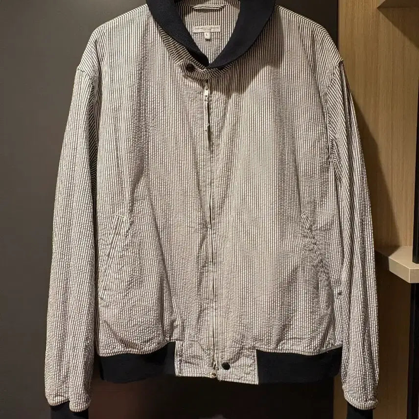 [BUNJANG] Engineered Garments Shawl Collar Seersucker Zip-Up Jacket / 엔지니어드 가먼츠 숄카라 시어서커 집업 자켓