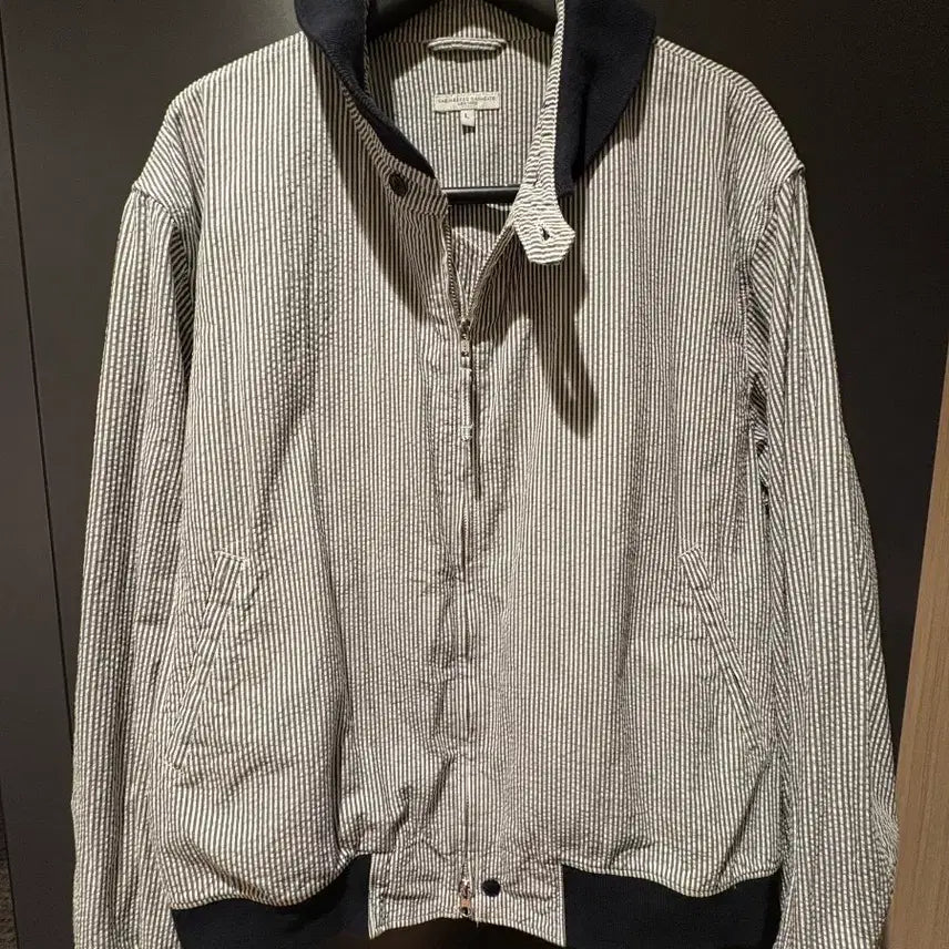 [BUNJANG] Engineered Garments Shawl Collar Seersucker Zip-Up Jacket / 엔지니어드 가먼츠 숄카라 시어서커 집업 자켓