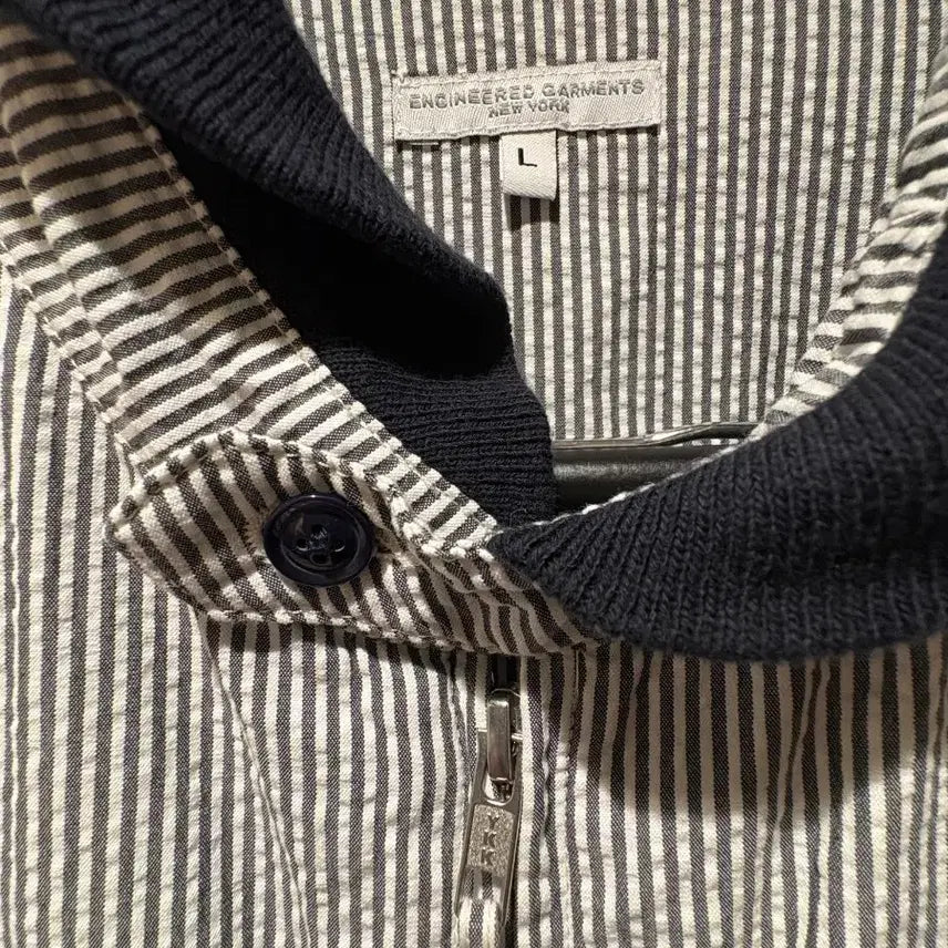 [BUNJANG] Engineered Garments Shawl Collar Seersucker Zip-Up Jacket / 엔지니어드 가먼츠 숄카라 시어서커 집업 자켓