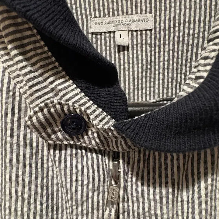 [BUNJANG] Engineered Garments Shawl Collar Seersucker Zip-Up Jacket / 엔지니어드 가먼츠 숄카라 시어서커 집업 자켓